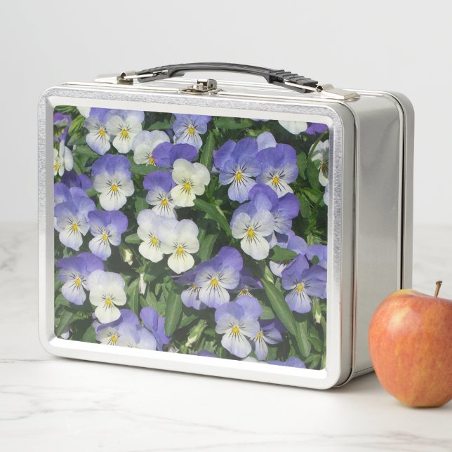 Lila Stiefmütterchen Garten Blumen Metall Brotdose (Beispiel)