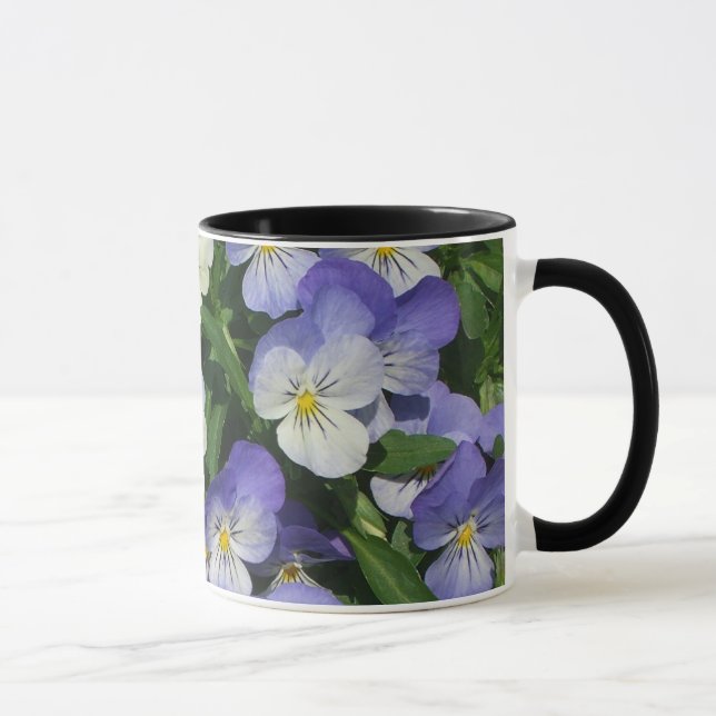 Lila Stiefmütterchen Garten Blumen Tasse (Rechts)