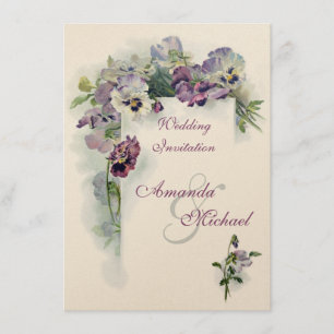 Lila Stiefmütterchen Hochzeitseinladung Einladung