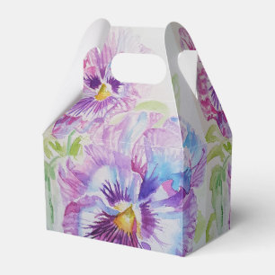 Lila Stiefmütterchen-Hochzeitstorte Geschenkbox Geschenkschachtel
