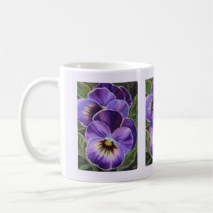 Lila Stiefmütterchen Kunst-Tasse von Renee Lavoie Kaffeetasse