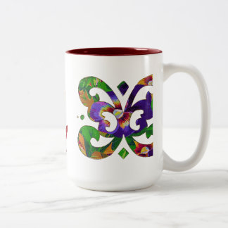 Lila Stiefmütterchen Motif Zweifarbige Tasse