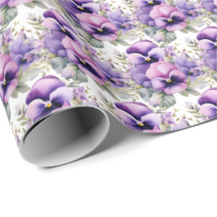 Lila Stiefmütterchen Pansy Geschenkpapier