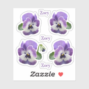 Lila Stiefmütterchen Vinyl Stickers Aufkleber