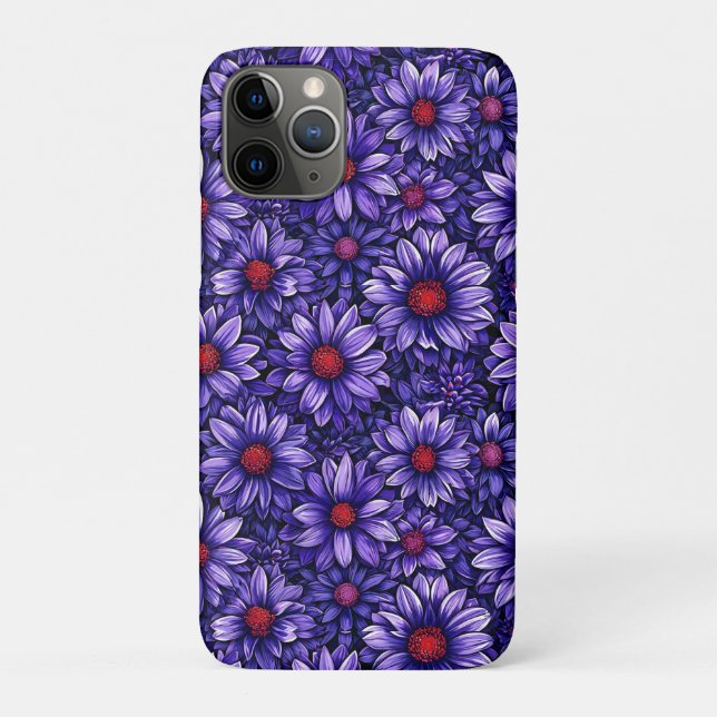 Lila stilisierte Blume Case-Mate iPhone Hülle (Rückseite)