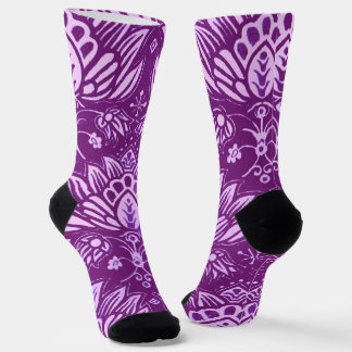 lila stilisierter Blumenprint Socken