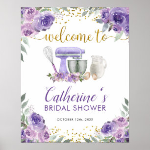 Lila Stock Küchen Willkommensschild Poster