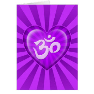 Lila Strahlen Yoga-Liebe-Herz-OM