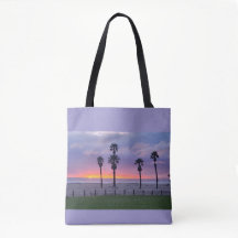 Lila Strand Sonnenuntergang Tote