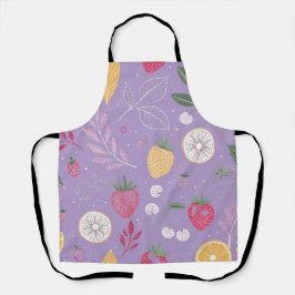 "Lila Strawberry Citrus Floral Schürze