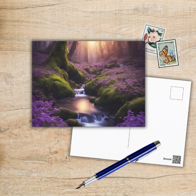 Lila Stream Postkarte (Von Creator hochgeladen)