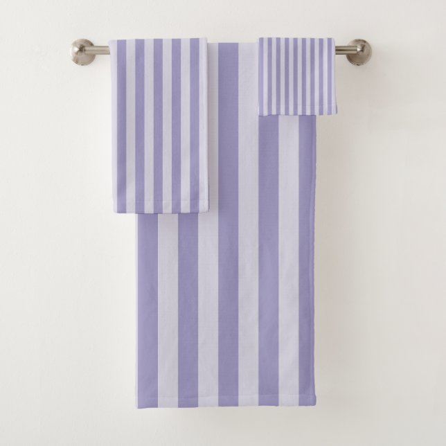 Lila Streifen Badhandtuch Set (Insitu)