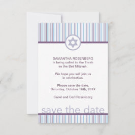Lila Streifen Bat Mitzvah Save the Date
