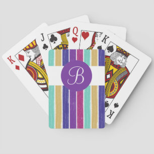 Lila Streifen benutzerdefinierte Monogramm-Spielka Spielkarten