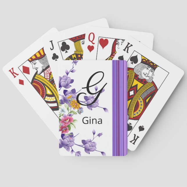 Lila Streifen der Kartendecke Spielkarten (Rückseite)