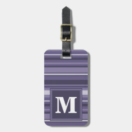 Lila Streifen für Monogramm-Härte Gepäckanhänger