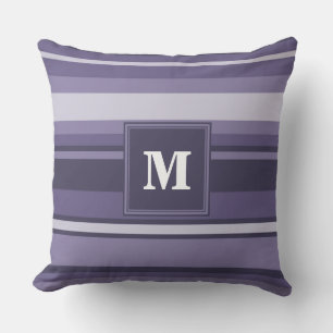 Lila Streifen für Monogramm-Härte Kissen