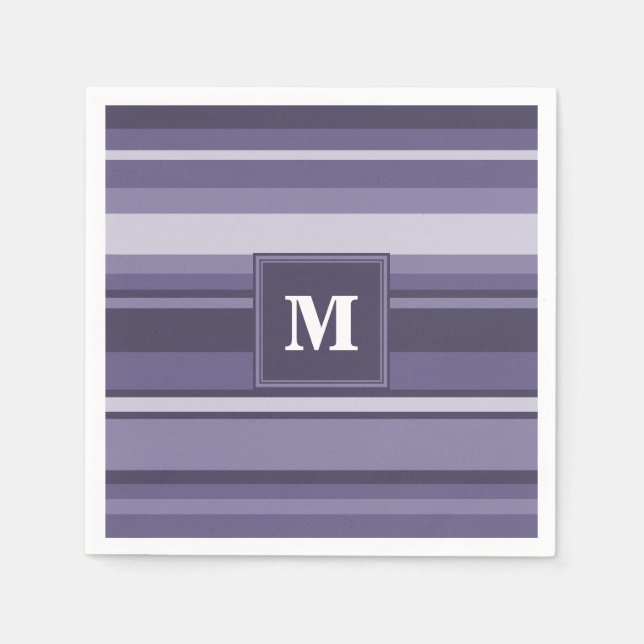 Lila Streifen für Monogramm-Härte Serviette (Vorderseite)