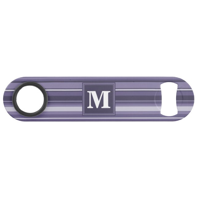 Lila Streifen für Monogramm-Härte Speed Flaschenöffner (Vorderseite (Horizontal))