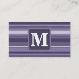 Lila Streifen für Monogramm-Härte Visitenkarte