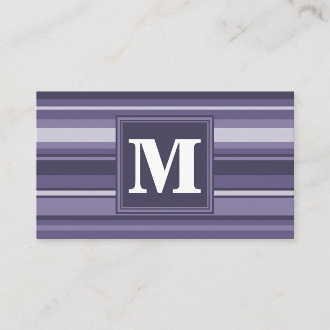 Lila Streifen für Monogramm-Härte Visitenkarte (Vorderseite)