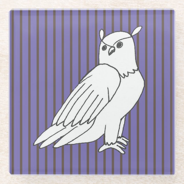 Lila Streifen Glasuntersetzer (Vorderseite)