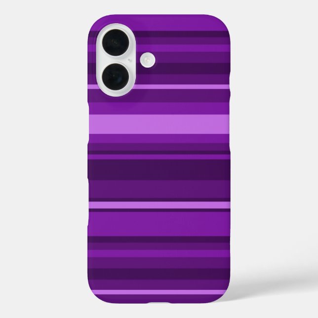 Lila Streifen iPhone 16 Hülle (Rückseite)