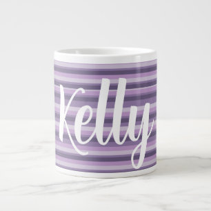 Lila Streifen Jumbo-Tasse
