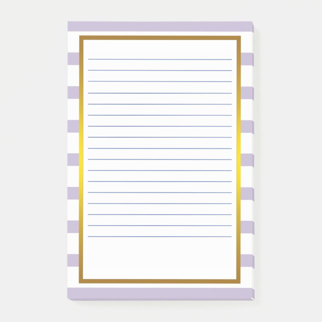 Lila Streifen, klassische Lines Post-it Klebezettel (Vorderseite)