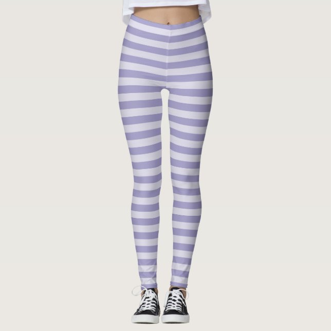 Lila Streifen Leggings (Vorderseite)