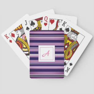 Lila Streifen Monogram Playing Cards Spielkarten