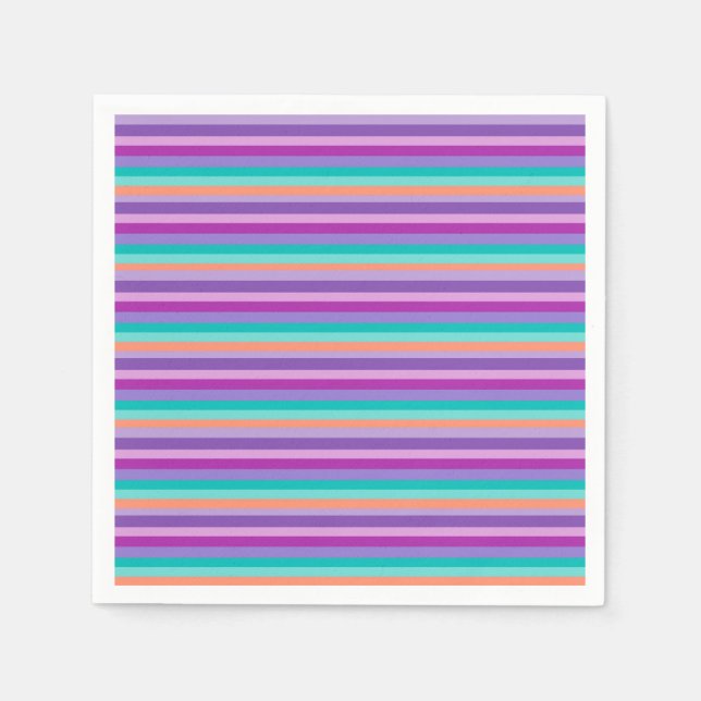 Lila Streifen Papier Napkins Serviette (Vorderseite)