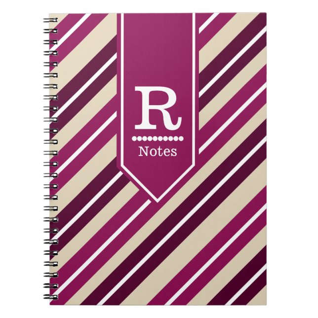 Lila Streifen | PERSONALISIERT Notizblock (Vorderseite)