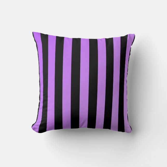 Lila Streifen (schwaches Ombre) Kissen (Vorderseite)