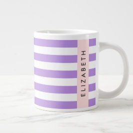 Lila Streifen, Streifen, Linien, Ihr Name Jumbo-Tasse