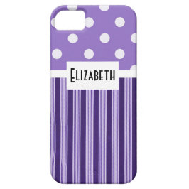 Lila Streifen und Polka-Punkte Case-Mate iPhone Hülle