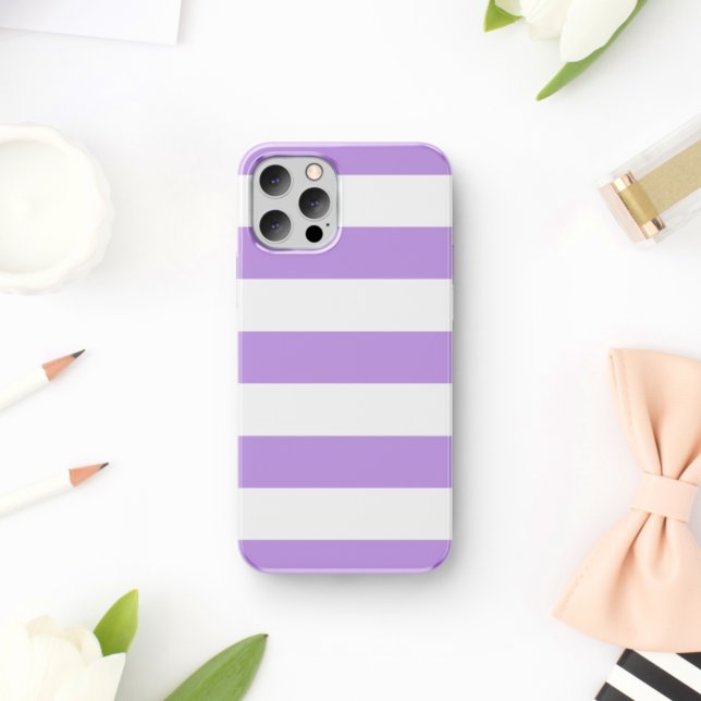 Lila Streifen, weiße Streifen, Streifenmuster Case-Mate iPhone Hülle (Von Creator hochgeladen)