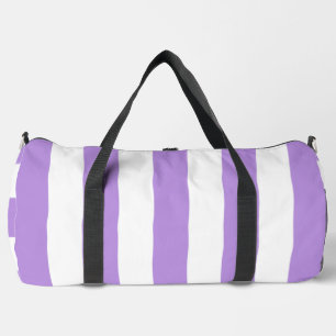Lila Streifen, weiße Streifen, Streifenmuster Duffle Bag