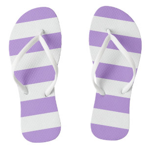 Lila Streifen, weiße Streifen, Streifenmuster Flip Flops