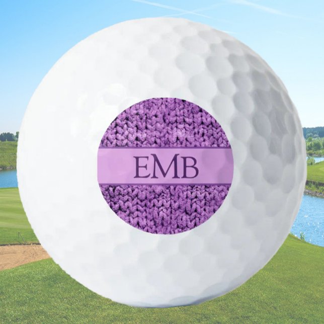 Lila Strick Design kundenspezifische Monogram Lady Golfball (Von Creator hochgeladen)