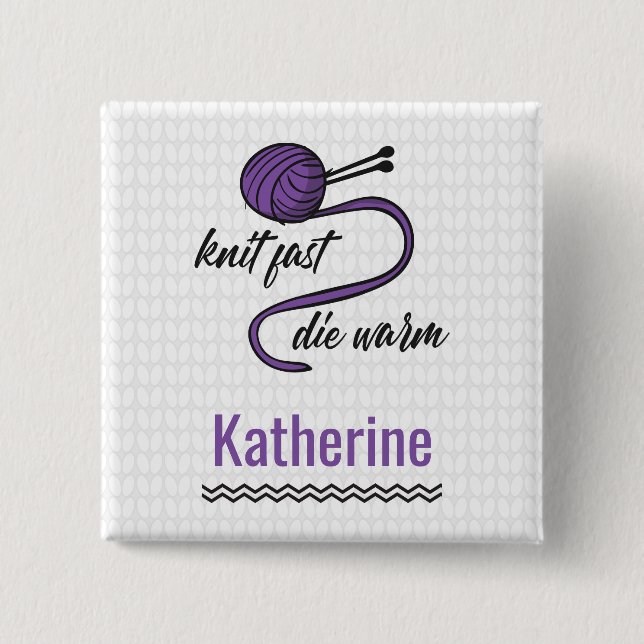 Lila Strick schnell, Die warm Button (Vorderseite)