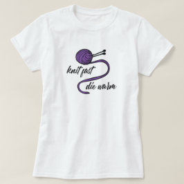 Lila Strick Schneller, warmer T - Shirt Die