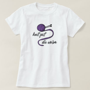 Lila Strick Schneller, warmer T - Shirt Die