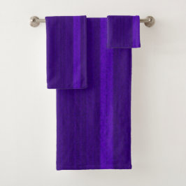 Lila Strip Bath Handtuch Set