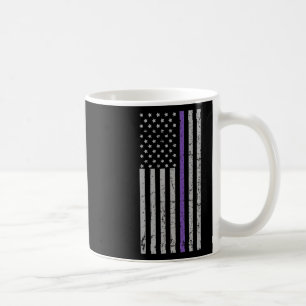 Lila Strip-Erinnerungen der amerikanischen Flagge Kaffeetasse