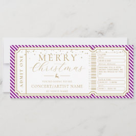 Lila Stripe Concept Ticket Gutscheinkarte Einladung