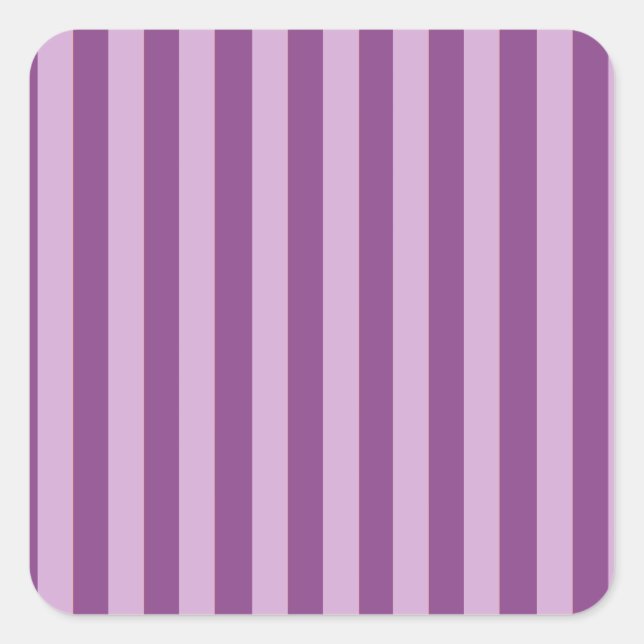 Lila Stripes Quadratischer Aufkleber (Vorderseite)