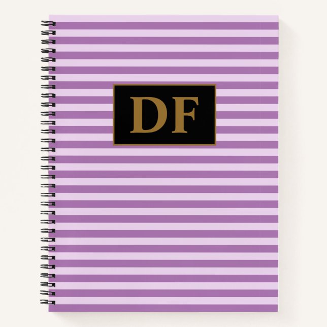 Lila Striptester-Notebook mit benutzerdefinierten  Notizbuch (Vorderseite)