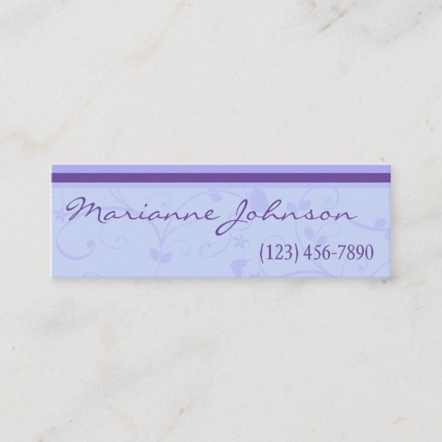 Lila Strudel-Frühlings-Visitenkarte Mini Visitenkarte (Vorderseite)
