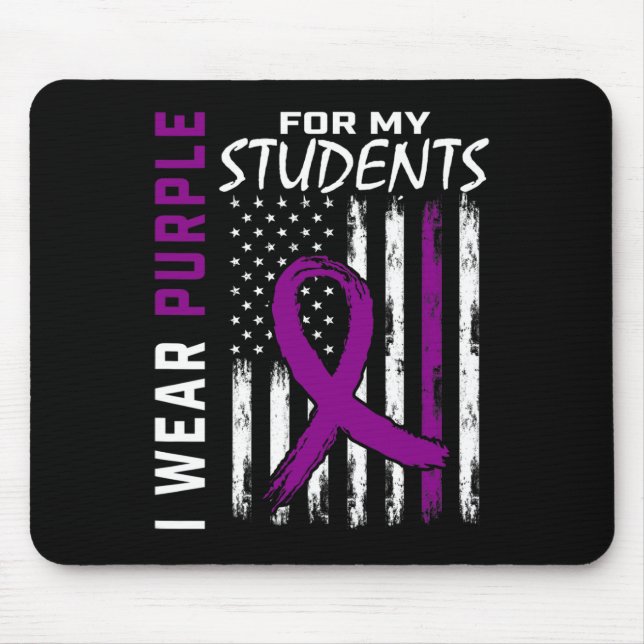 Lila Studierende Special Ed Teacher Epilepsy Aware Mousepad (Vorne)